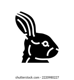 rabbit animal zoo glyph icon vector. rabbit animal zoo sign. isolated symbol illustration