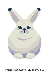 rabbit arctic animal icon isolated