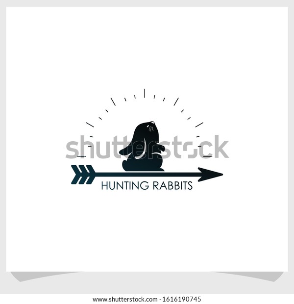 rabbit and arrows vintage logo design vector,\
hunter brand logo design\
template