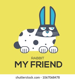 rabbit art icon. rabbit classic background. rabbit illustration concept. 