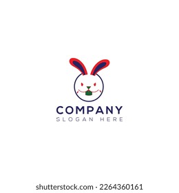 Diseño del logotipo del vector de arte de conejo
