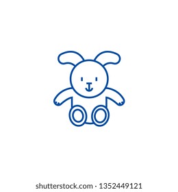 Rabbit baby line icon concept. Rabbit baby flat  vector symbol, sign, outline illustration.