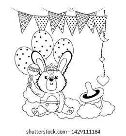 Rabbit and baby shower symbol design