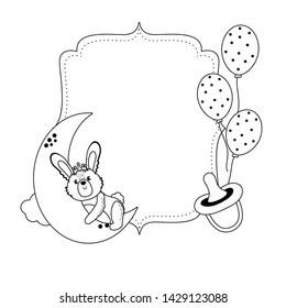 Rabbit and baby shower symbol design