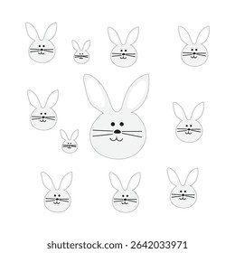 rabbit background vector illustration very cute, adorable and aesthetic
