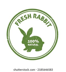 Rabbit badge, label. Fresh farm food logotype cooking rabbit vector labels