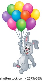 Rabbit with balloons theme image 1 - eps10 vector illustration.