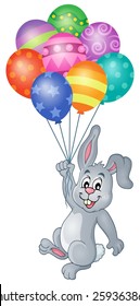 Rabbit with balloons theme image 4 - eps10 vector illustration.