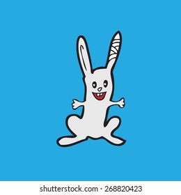 Rabbit and bandage cartoon vector