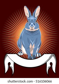 Rabbit and banner
