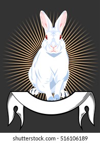 Rabbit and banner