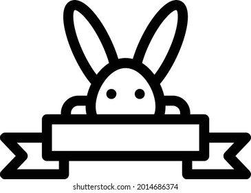 rabbit banner vector thin line icon