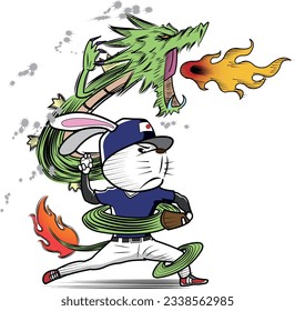 Rabbit baseball player who plays like a dragon