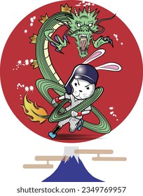 Un jugador de béisbol de conejo que juega como un dragón