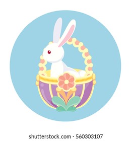 Rabbit in Basket Shape Easter Egg 