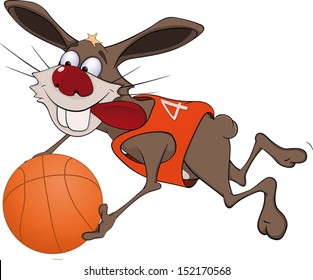 Rabbit the basketball player cartoon 
