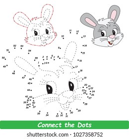 Rabbit Beautiful. Dot to Dot Educational Game for Kids.