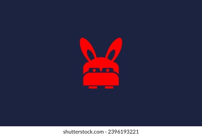 rabbit with bed logo icon design Vector design template inspiration