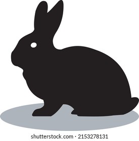 A rabbit black icon vector illustration