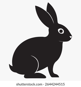 Rabbit black silhouette art illustration