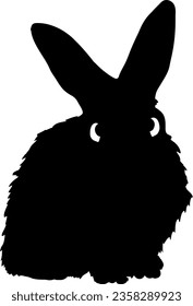 Ilustración del vector de silueta negra de conejo