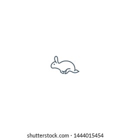 Rabbit Black and White Logo Design Template , Rabbit one line art logo design
