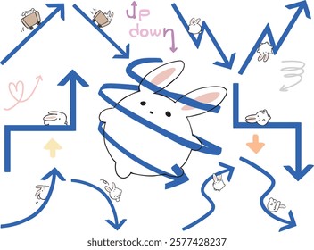 Rabbit blue
Arrows ascending and descending
