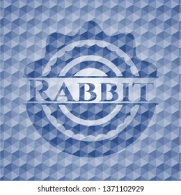Rabbit blue hexagon emblem.