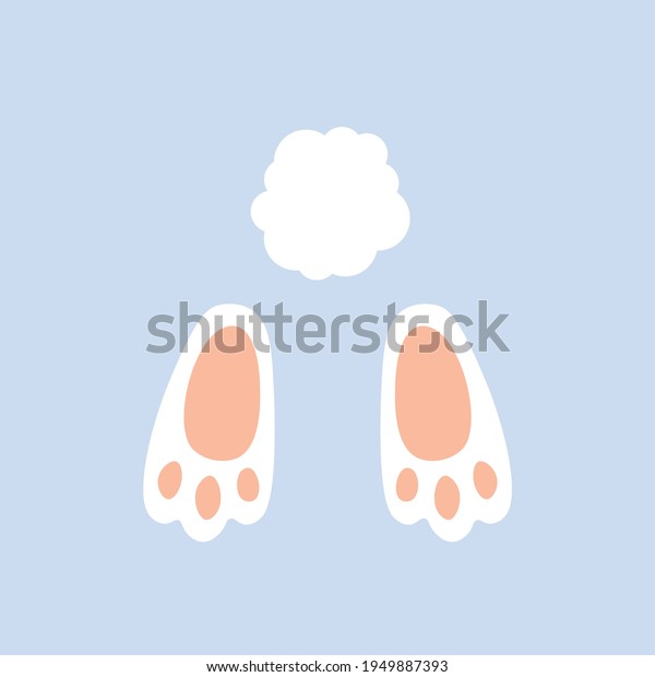 Rabbit Bottom Illustration Happy Easter Stock Vector (Royalty Free ...
