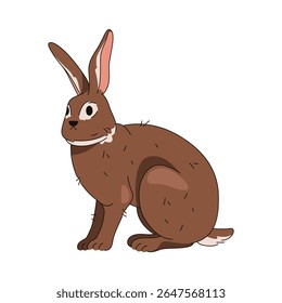 Coelho ou coelho animal. Fauna vetorial para férias de Páscoa ou primavera. Furry isolado lebre clipart. Animal doméstico fofo ou mamífero da floresta selvagem com orelhas longas e bigodes. Natureza e vida selvagem peluda.