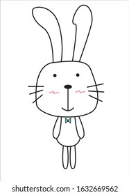 Rabbit bunny boy white Pattern, Rabbit bunny Background, Rabbit bunny Love Cards Vector Stock Vector Illustration.