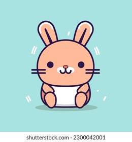 Rabbit bunny cartoon easter cutevector illustration