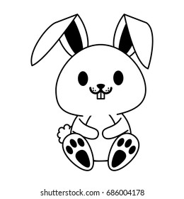 rabbit or bunny cute animal cartoon icon image 