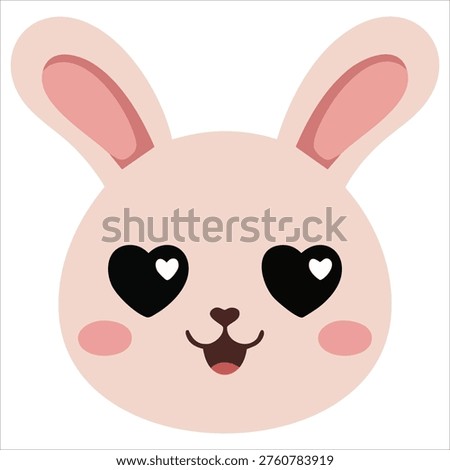 Rabbit bunny cute face vector illustration isolated on white background