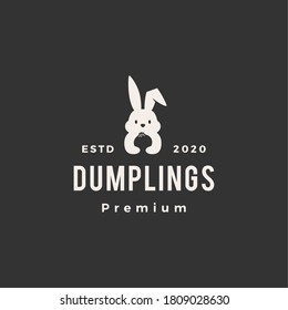 rabbit bunny dumping hipster vintage logo vector icon illustration