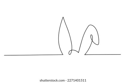 Rabbit bunny ears hare illustration vector banner one line linear continuous line simple isolated happy easter holiday icon minimalist background abstract doodle greeting hand drawn header footer card