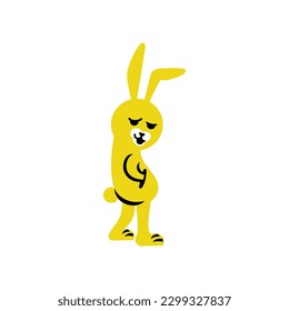 Rabbit, bunny, flat cartoon character vector illustration