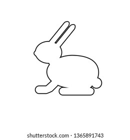 Rabbit, bunny, hare outline. Isolated on a white background, template for printing, design.