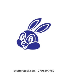 Rabbit bunny head cute logo design icon vector