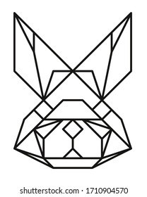 Ilustración vectorial baja de polo conejo. Diseño de polígonos geométricos con líneas rectas y ángulos.