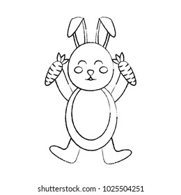 rabbit or bunny holding carrots  icon image 