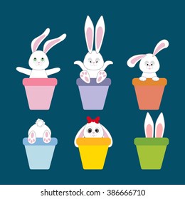 Rabbit Bunny Icon. Easter holiday. Vector illustration