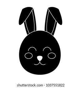 rabbit or bunny icon image vector illustration design  black and white