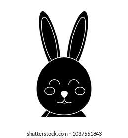 rabbit or bunny icon image vector illustration design  black and white