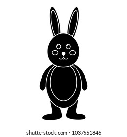 rabbit or bunny icon image vector illustration design  black and white