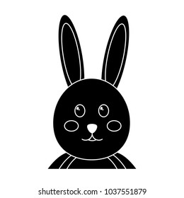 rabbit or bunny icon image vector illustration design  black and white