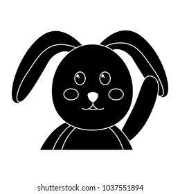rabbit or bunny icon image vector illustration design  black and white