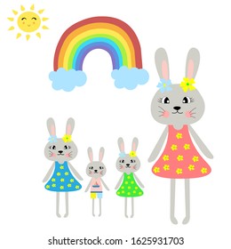 rabbit bunny illustration easter nursery  kawaii
