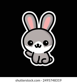A rabbit bunny illustration vector graphic sticker