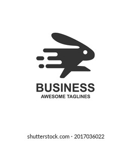 rabbit or bunny jumping fast logo vector concept element